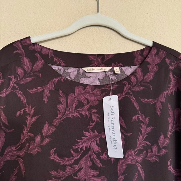 SOFT SURROUNDINGS Top Size Small Wine Botanical Selina Purple NWT - Picture 4 of 15